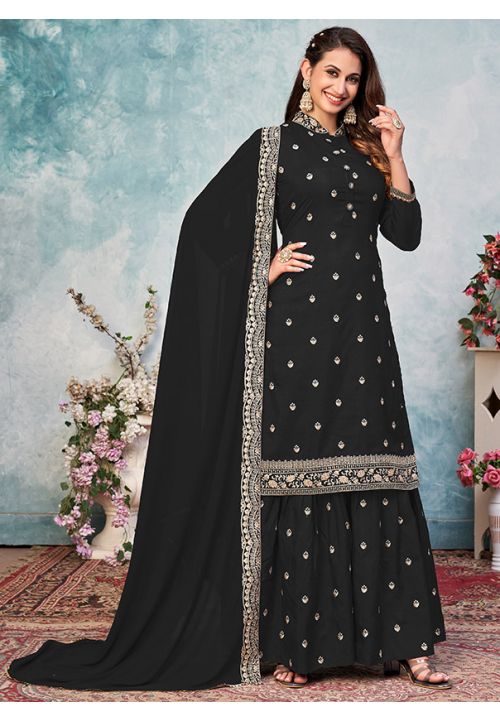 Black colour clearance palazzo suits