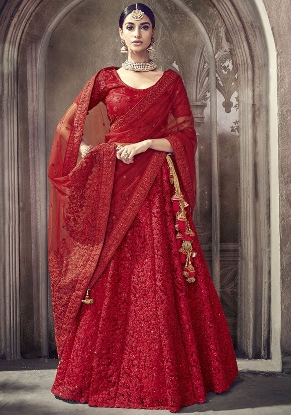 Royal Silk Bridal Red Kasab Lehenga Set SIYA6790INS – Siya Fashions