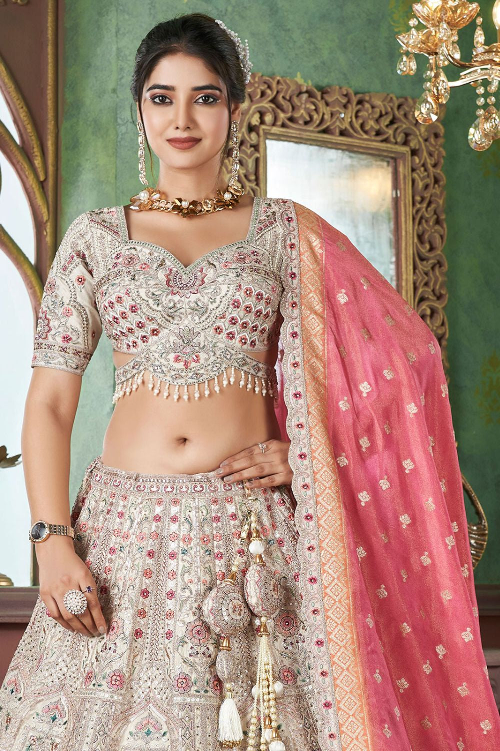 White Party Silk Heavy Designer Lehenga Choli SFRELS3504R