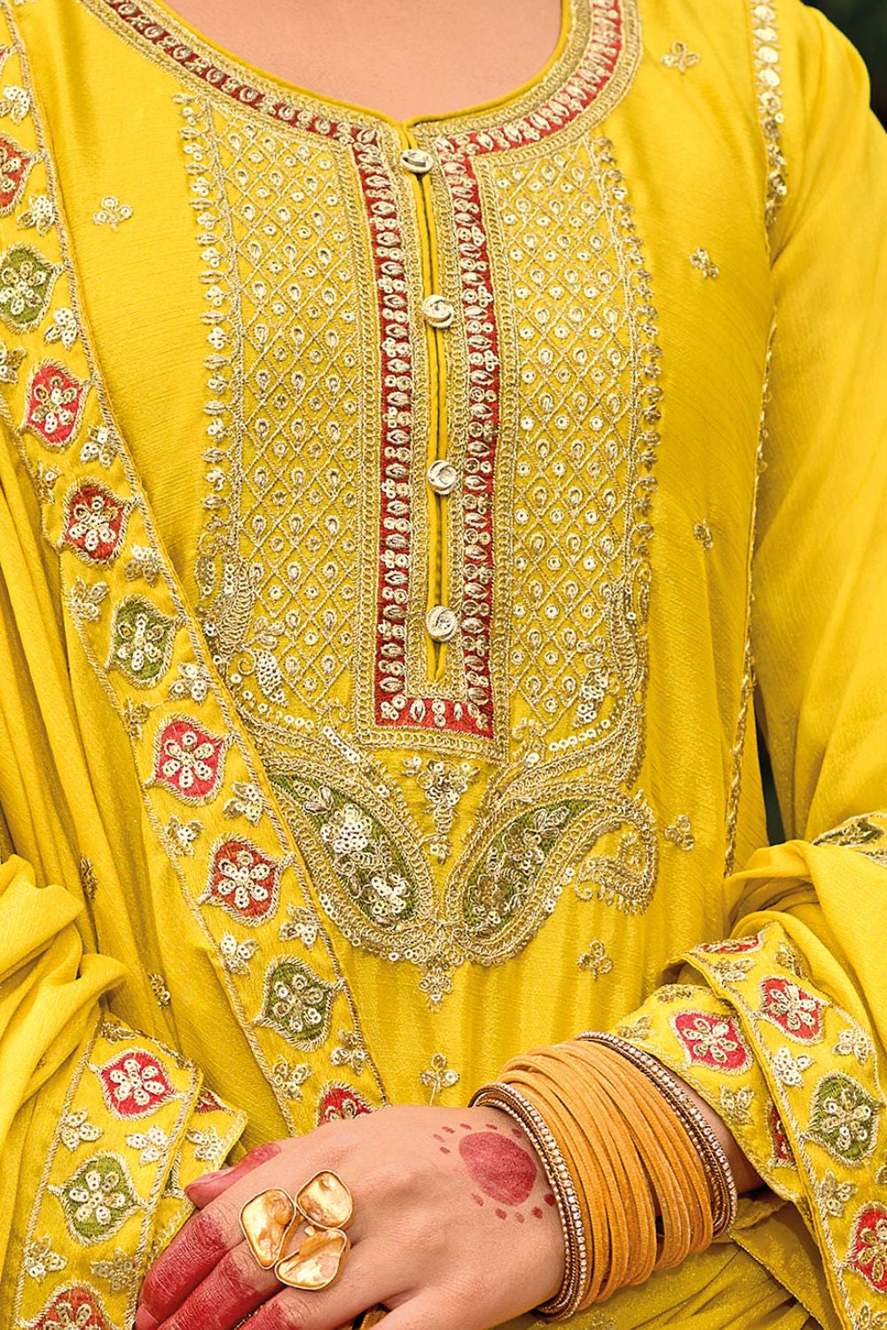 Yellow Haldi Sangeet Ceremony Palazzo Kameez SFFK23601R