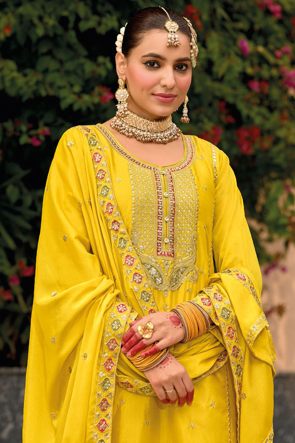 Yellow Haldi Sangeet Ceremony Palazzo Kameez SFFK23601R