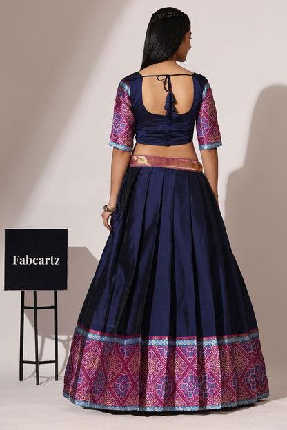 Blue Silk Partywear Lehenga Set  SFROY494703