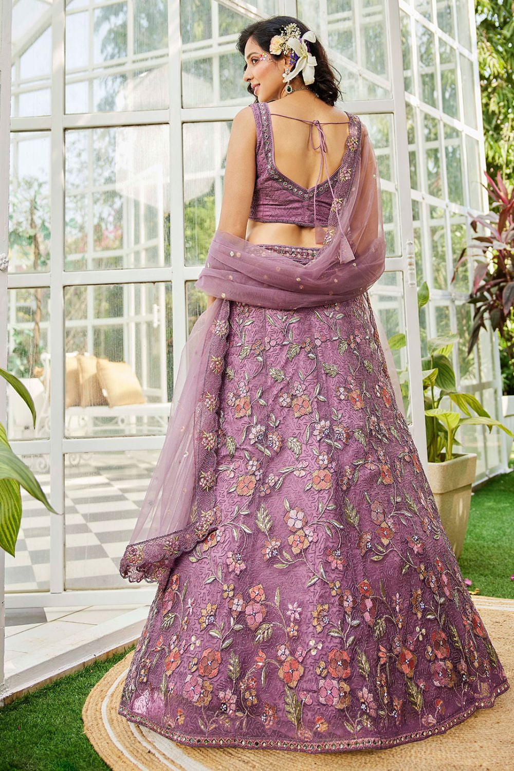 Purple Net Heavy Party Lehenga Choli Set SFROY509018