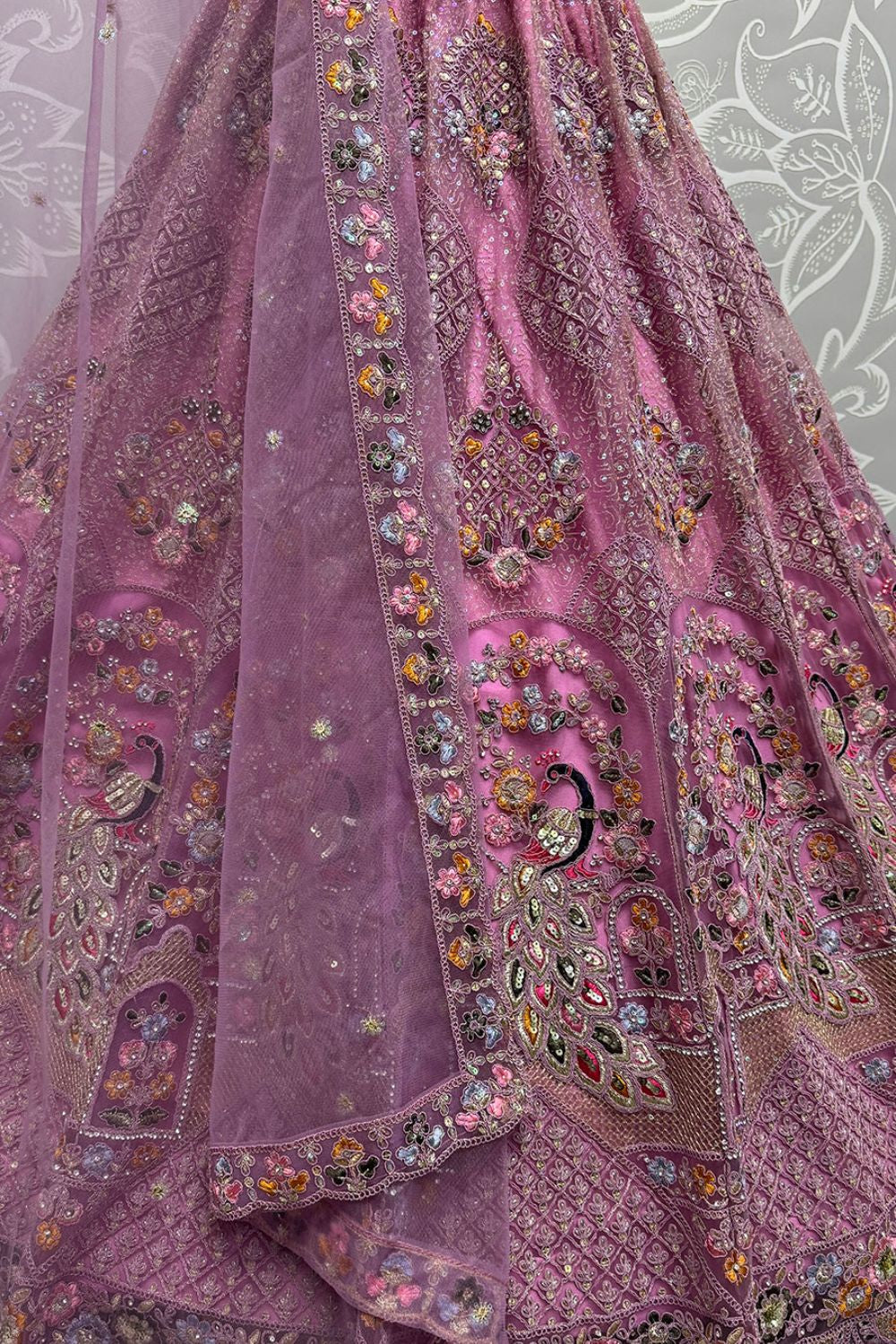 Pink Net Designer Lehenga Set SFANJ2952