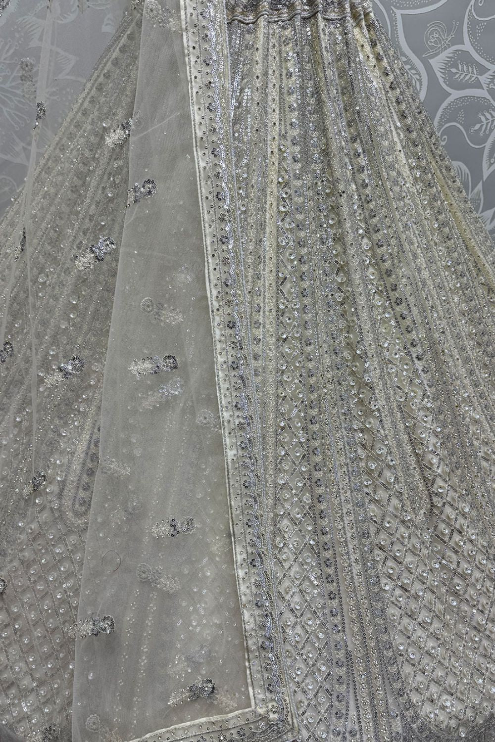 White Net Designer Party Lehenga Choli SFANJ2957