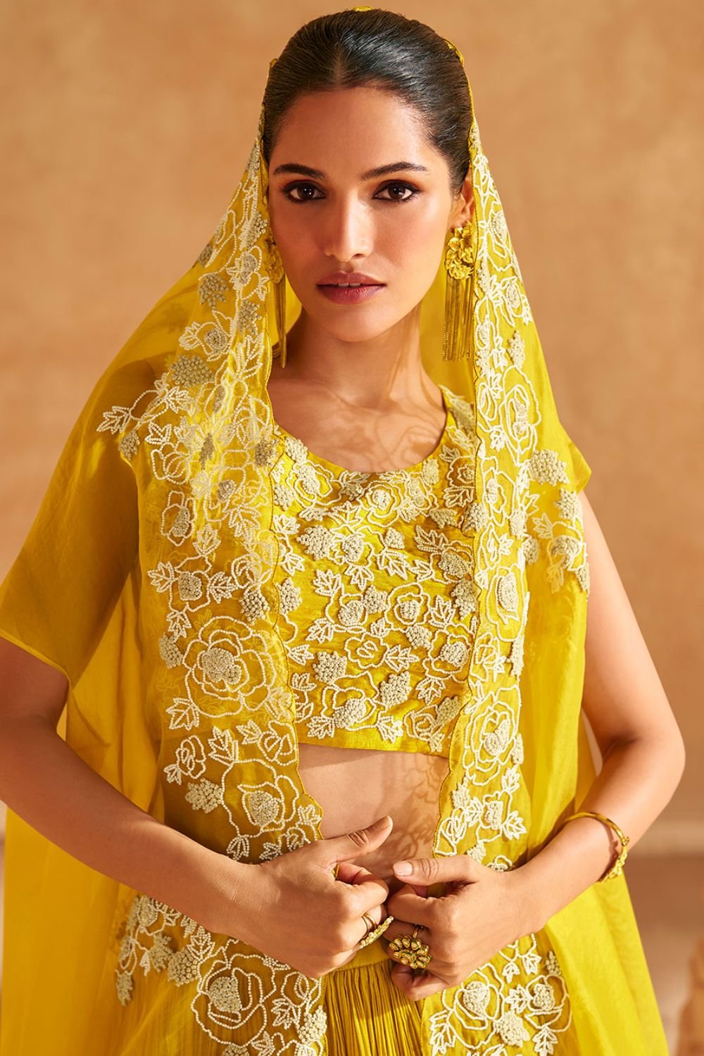 Yellow Haldi Ceremony Silk Designer Lehenga SFYS144402