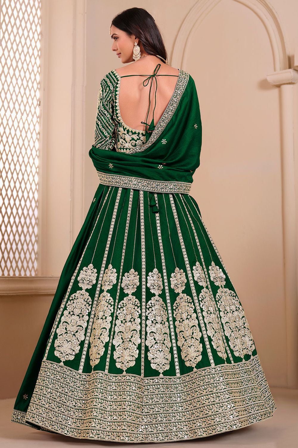 Green Art Silk Designer Party Lehenga  SFDFS32801