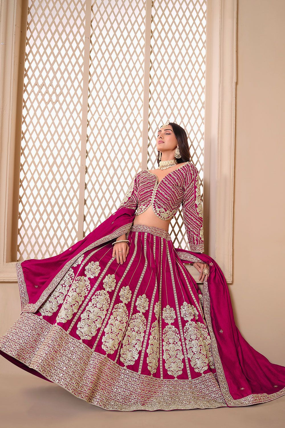 Pink Art Silk Designer Party Lehenga SFDFS32804