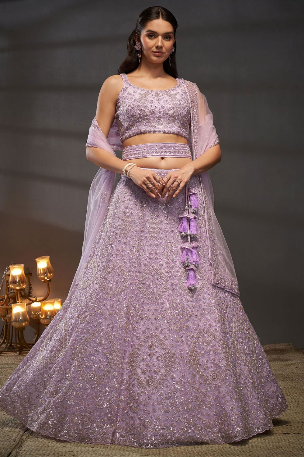 Designer Purple Colour Net Lehenga Choli SFPRF213706