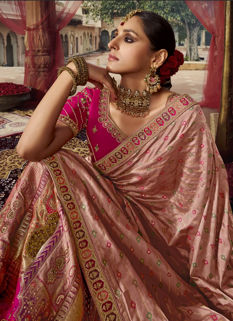 Party wear heavy net and embroidery design diamond work saree Dark pink –  Ethnicgarment