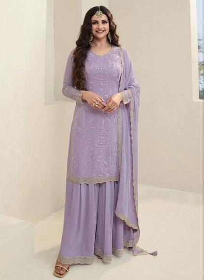 Bollywood Prachi Desai Purple Organza Salwar Suit SFSR272339