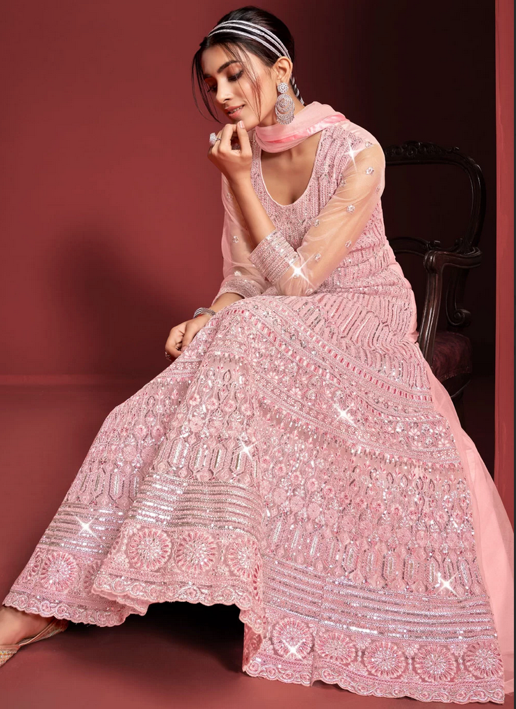 Buy Baby Pink Latest Designer Real Georgette Party Wear Anarkali Suit | Anarkali  Suits