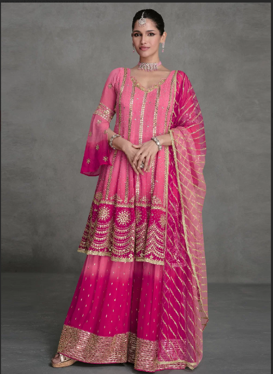 Readymade Hot Pink Palazzo Salwar Kameez SFZ157050