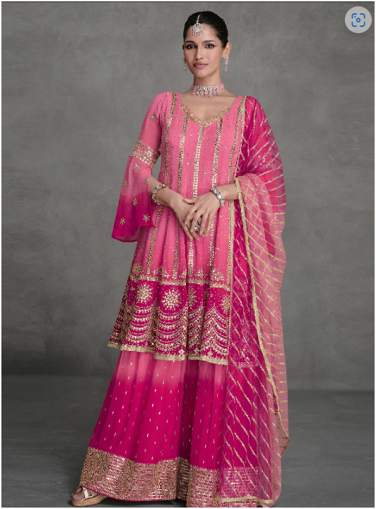 Readymade Hot Pink Palazzo Salwar Kameez SFZ157050