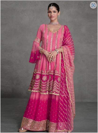 Readymade Hot Pink Palazzo Salwar Kameez SFZ157050