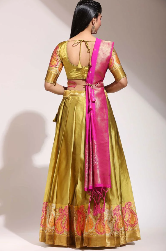 Mustard Yellow Art Silk Sangeet Lehenga Choli ROY496301