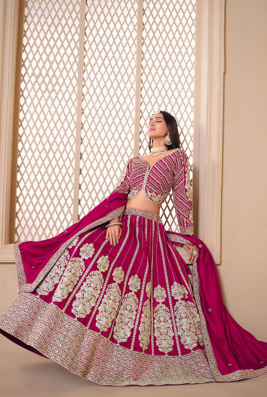 Wedding Pink Art Silk Designer Lehenga Set SFDFS32804