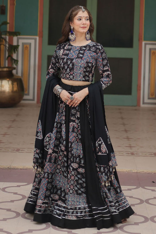 Black Rayon Partywear Lehenga Choli SFNPV52901R