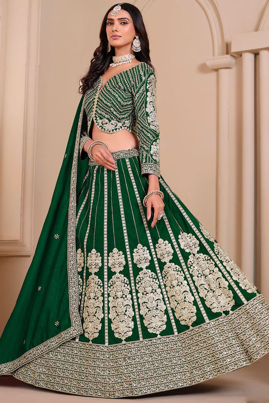 Green Art Silk Designer Party Lehenga  SFDFS32801