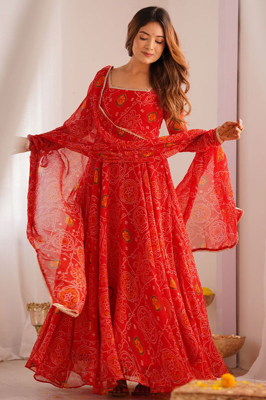 Red Wedding Anarkali Readymade Salwar Kameez SFROY508505R