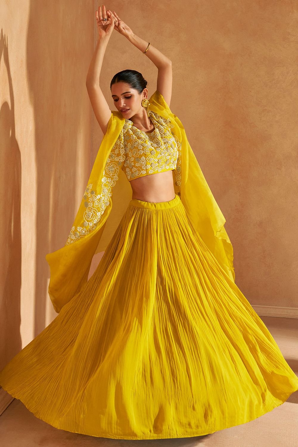 Yellow Haldi Ceremony Silk Designer Lehenga SFYS144402