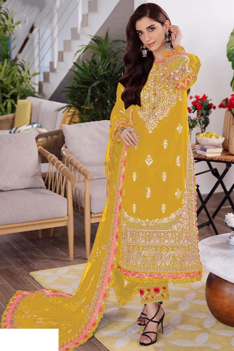 Yellow Haldi Trouser Kameez  SFSA483703R