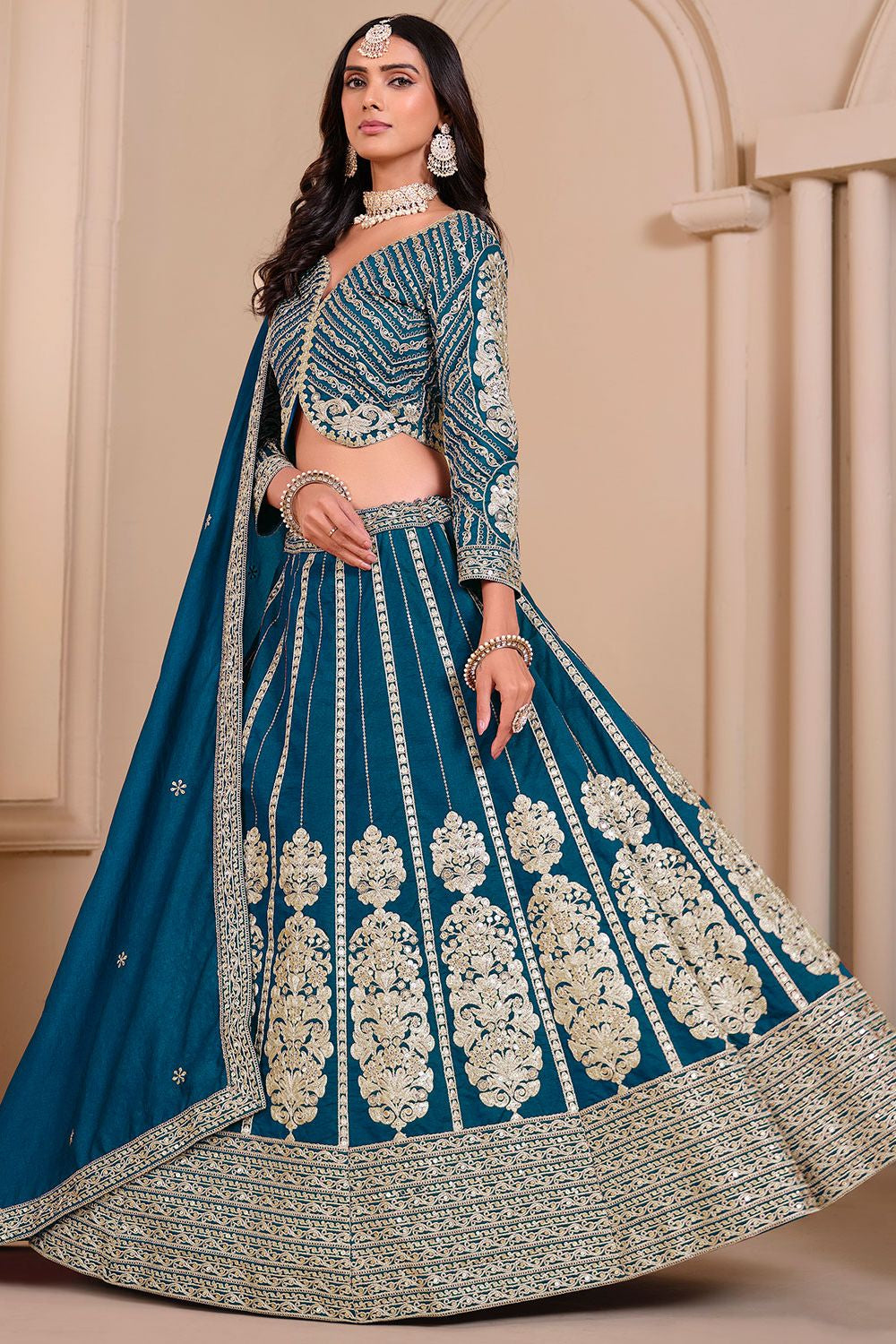 Blue Art Silk Designer Party Lehenga SFDFS32803