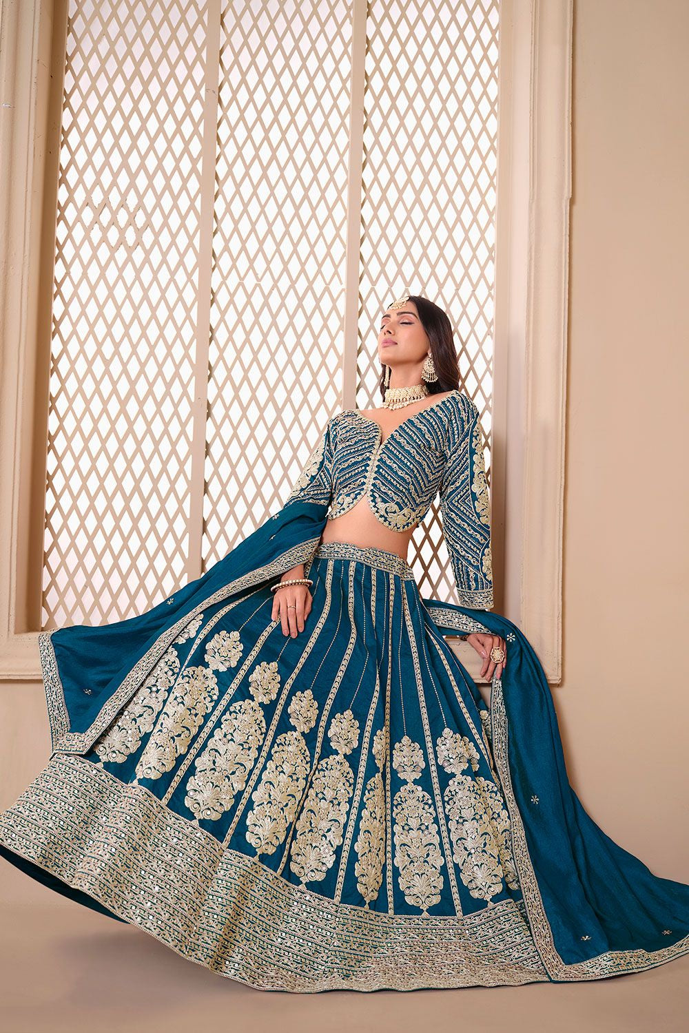 Blue Art Silk Designer Party Lehenga SFDFS32803