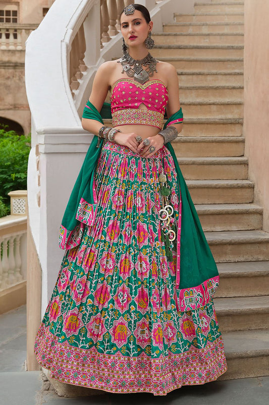 Green Silk Designer Wedding Ceremony Lehenga SFSA481105R