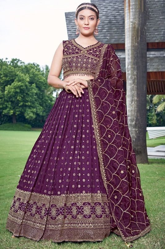 Majestic Magenta Dola Silk Designer Lehenga SFSA477502R