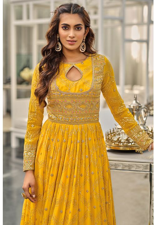 Yellow on sale anarkali suits