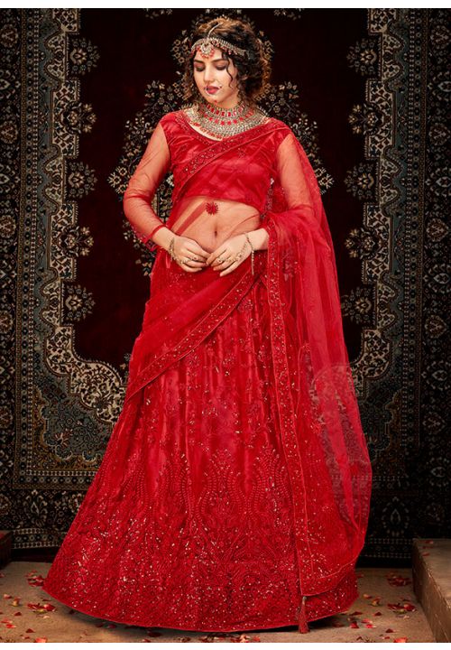 Maroon Red and Peach Color Wedding Lehenga Choli – Panache Haute Couture