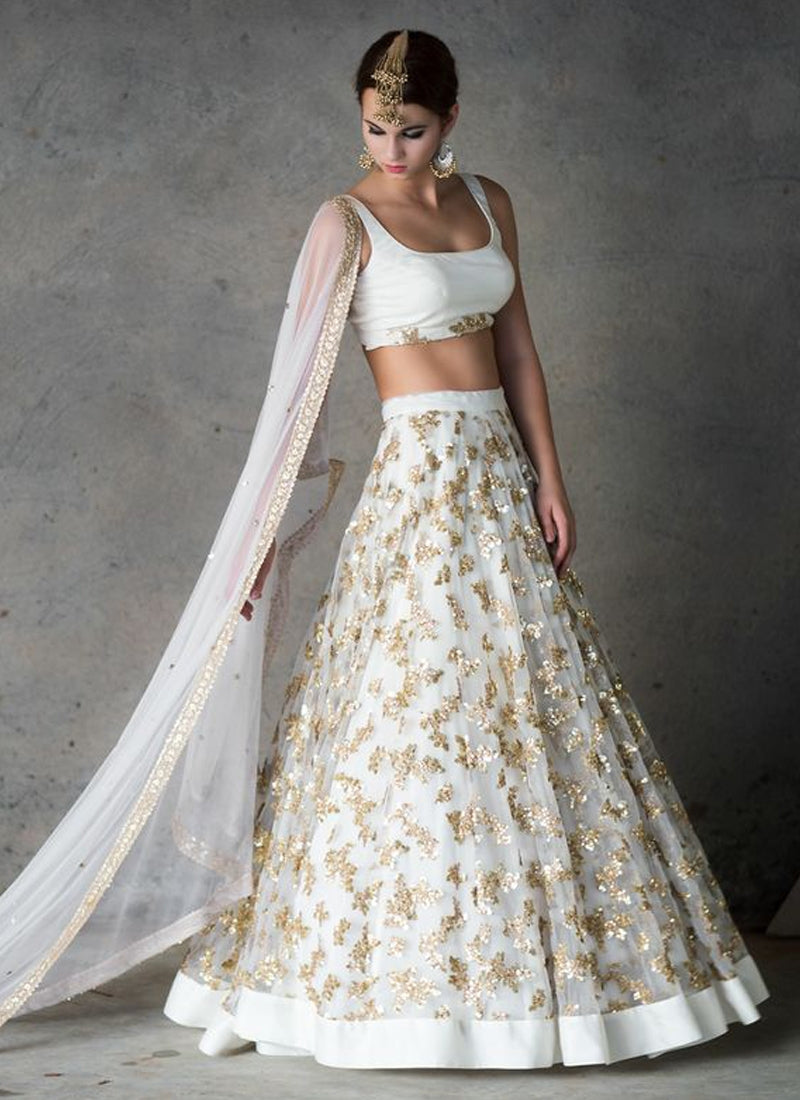 White Gold Custom Made Skirt Blouse Dupatta. Lehenga Choli Dupatta Custom  Made to Measure. - Etsy