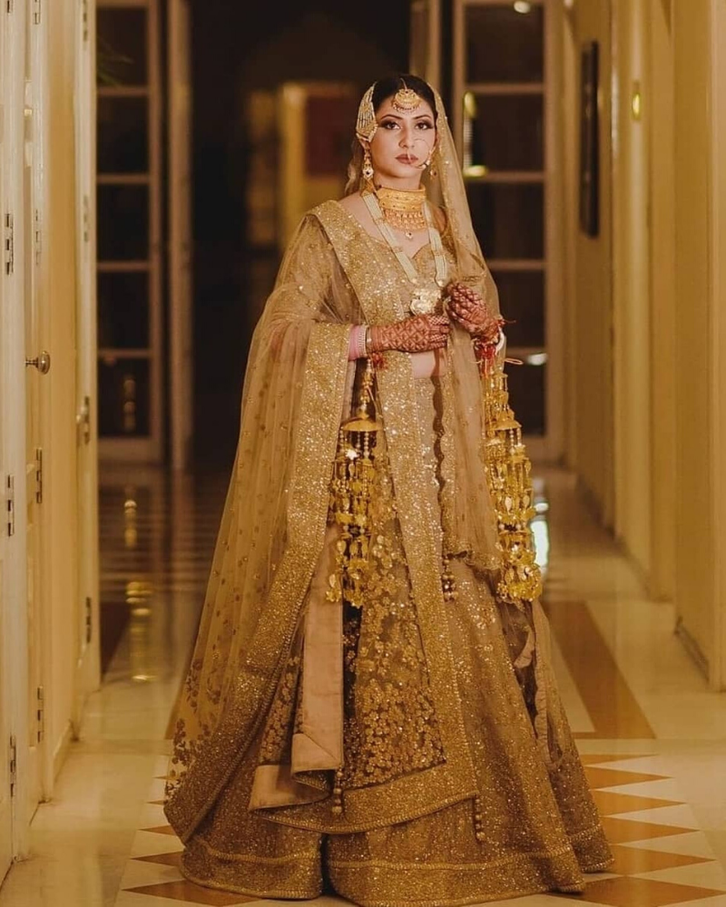 Which colour lehenga is worn in a night wedding? - Quora