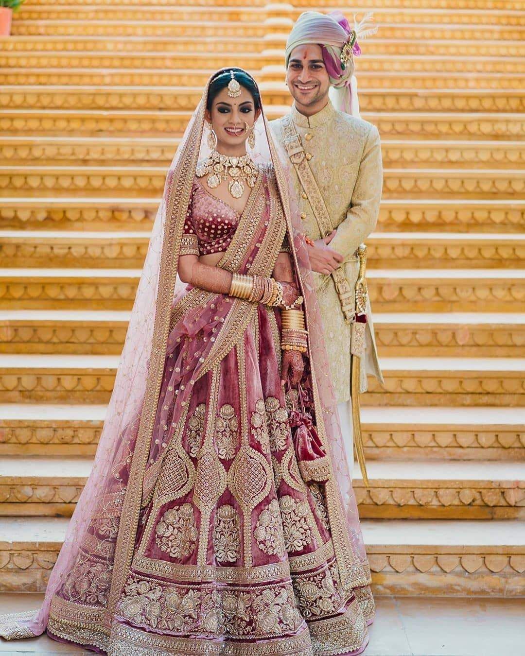 Pastel Pink Bridal Wedding Royal Haute Couture Velvet Lehenga BRIDAL42 Siya Fashions