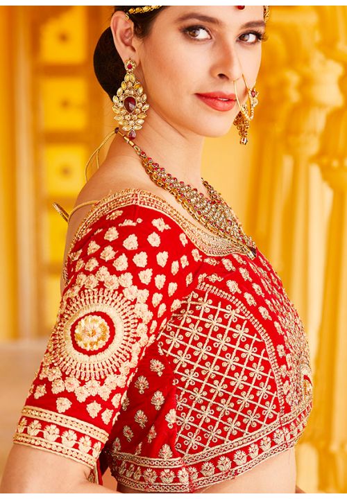 Indian Bridal Pink Velvet Hand Work Lehenga Choli SFARY10501 –  ShreeFashionWear