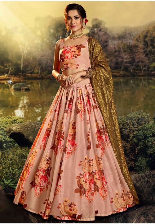 Beautiful Peach Color Designer Lehenga Choli At Affordable Price – Joshindia