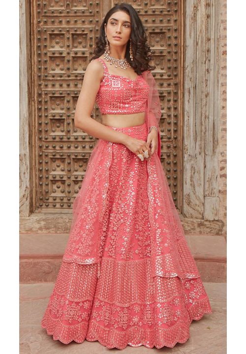 White Net Party Lehenga Choli Zari Stone SF4821YD – ShreeFashionWear