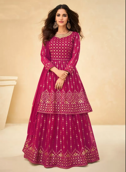 Peplum Designer Bridesmaid Lehenga Choli In Georgette SF1179850 - Siya Fashions