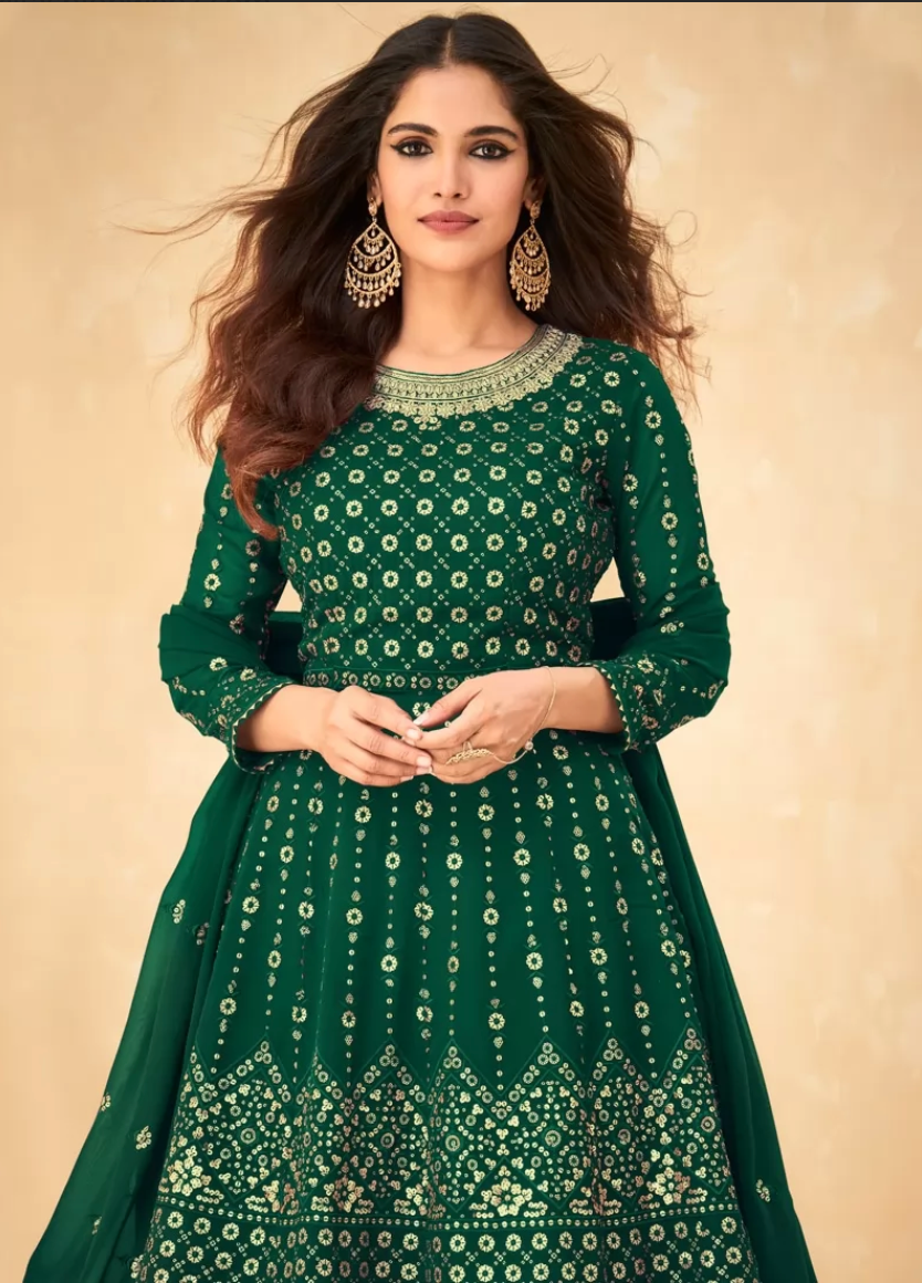Buy Green Embroidered Sequins Scoop Neck Peplum Lehenga Set For Women by  Merge Design Online at Aza Fashions.