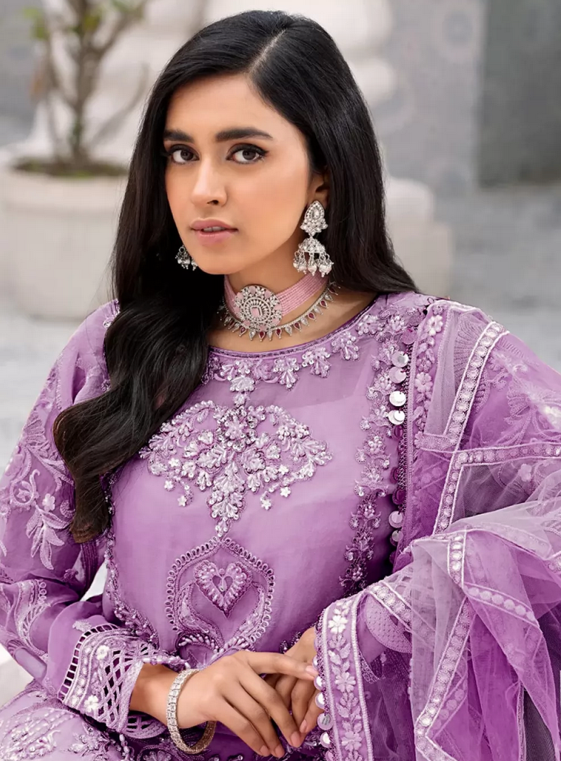 Purple Indian Sangeet Palazzo Suit In Georgette SFZ123339