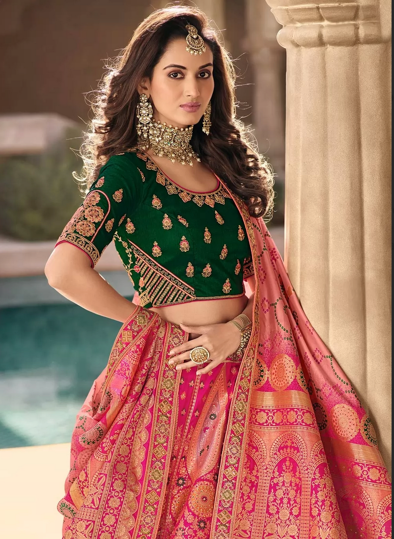 Mesmerizing Green Designer Bridal Lehenga Choli | Buy Indian Wear