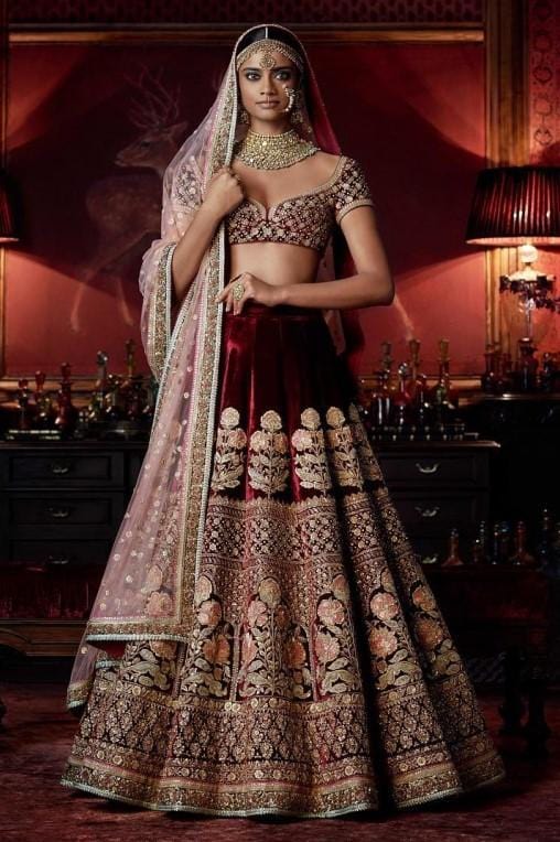 Royal Palki Design Red-Wine Colour by SHASHA | Dynamic Colour - YouTube |  Latest bridal lehenga, Bollywood lehenga, Bridal lehenga