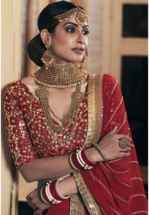 Buy Designer Indian Bridal Lehenga Set @ Aari Tari Online