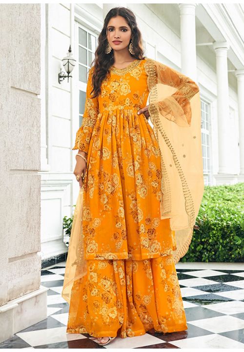 Yellow store palazzo suit