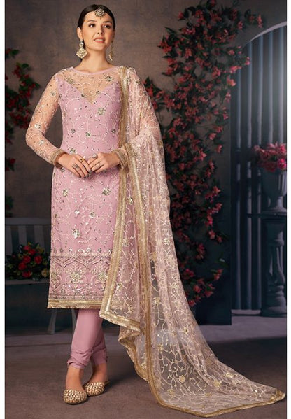 Pink Plus Size Sangeet Wedding Palazzo Suit SRSA330604 - Siya Fashions